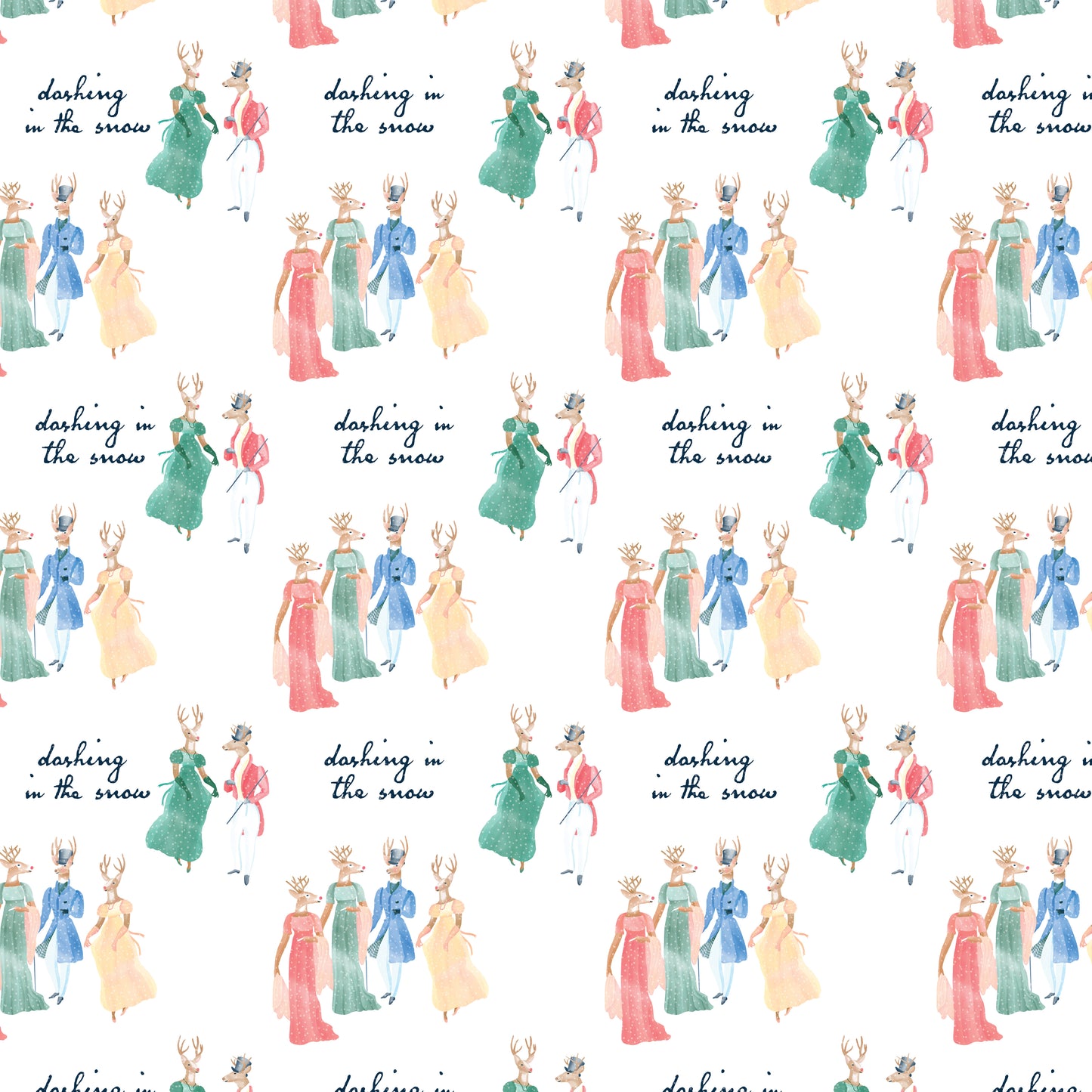 Dashing In The Snow Wrapping Sheets White