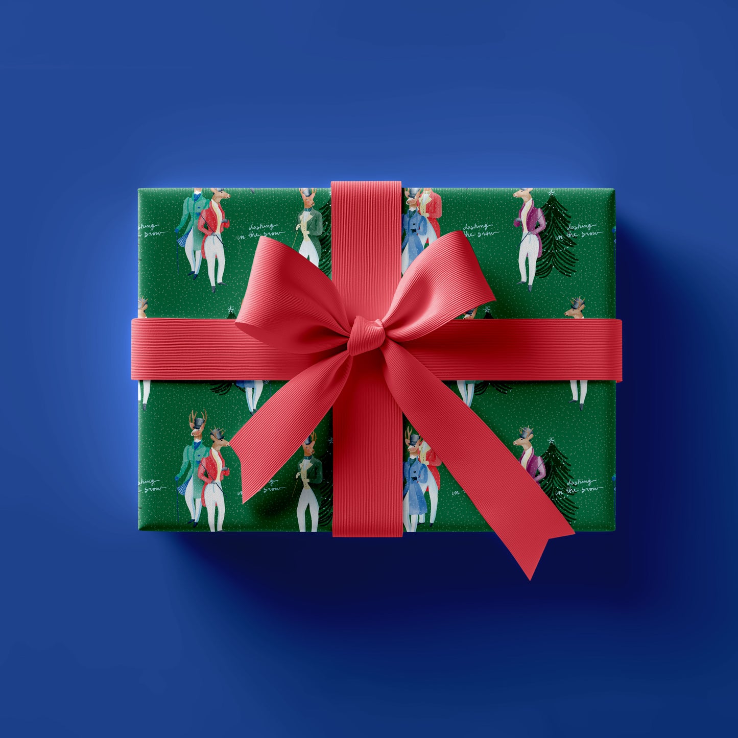 Dashing In The Snow Wrapping Sheets Green