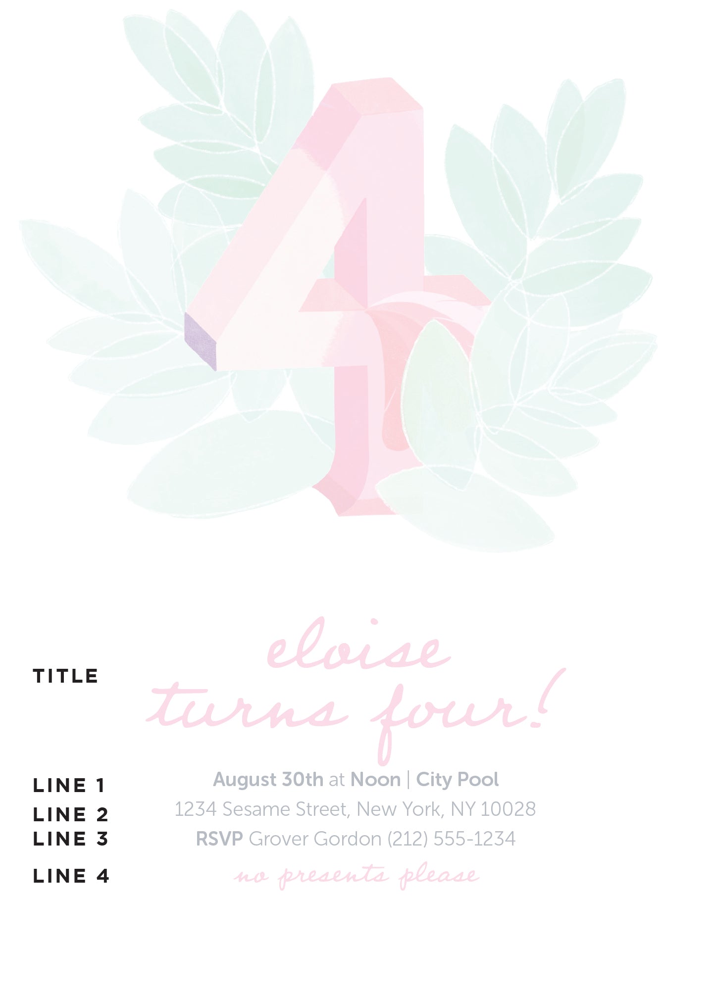 Milestone Birthday Invitation