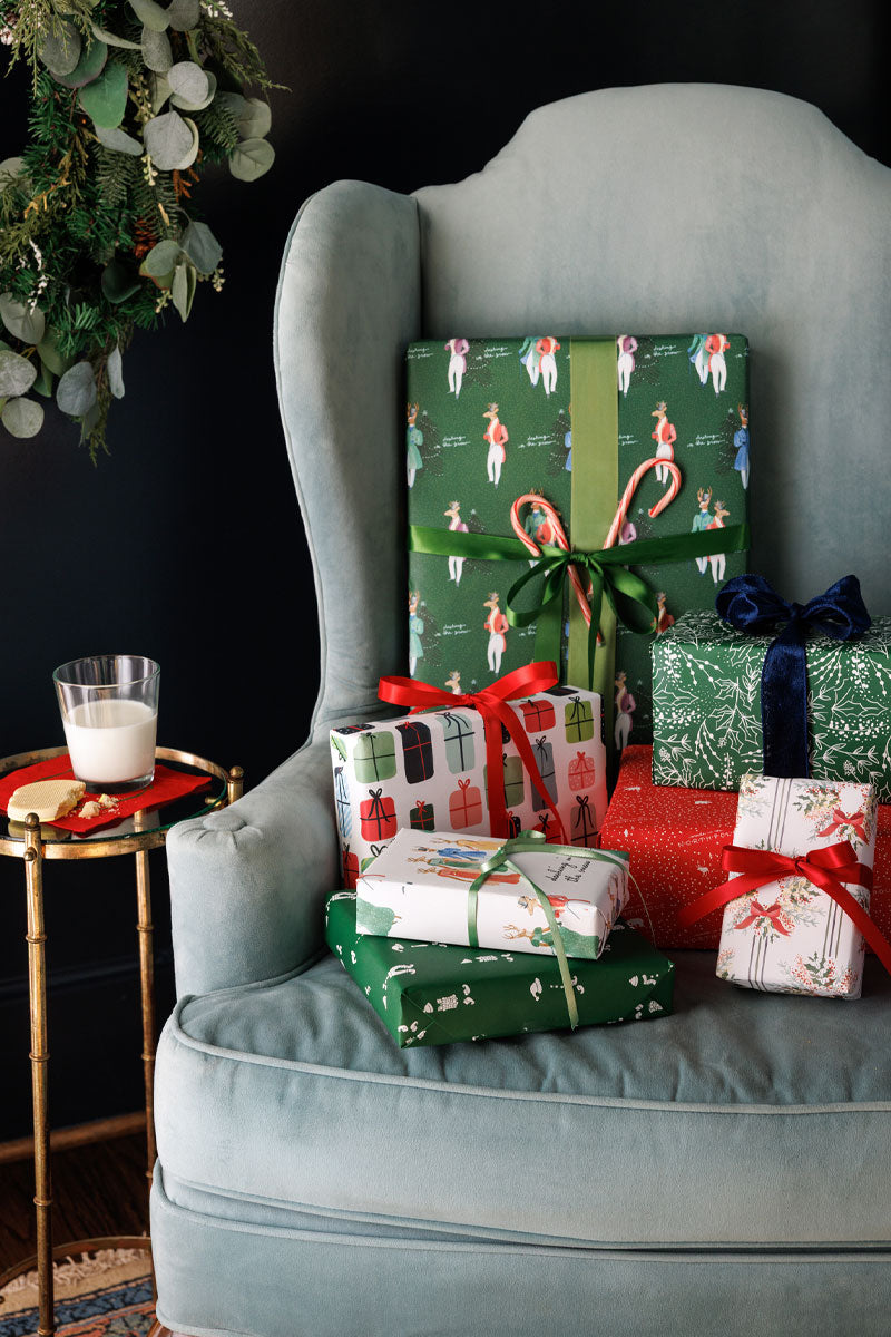 Dashing In The Snow Wrapping Sheets White
