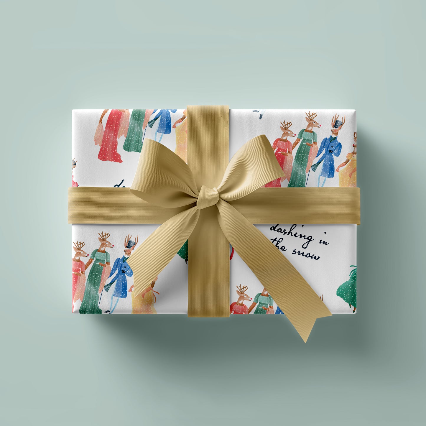 Dashing In The Snow Wrapping Sheets White