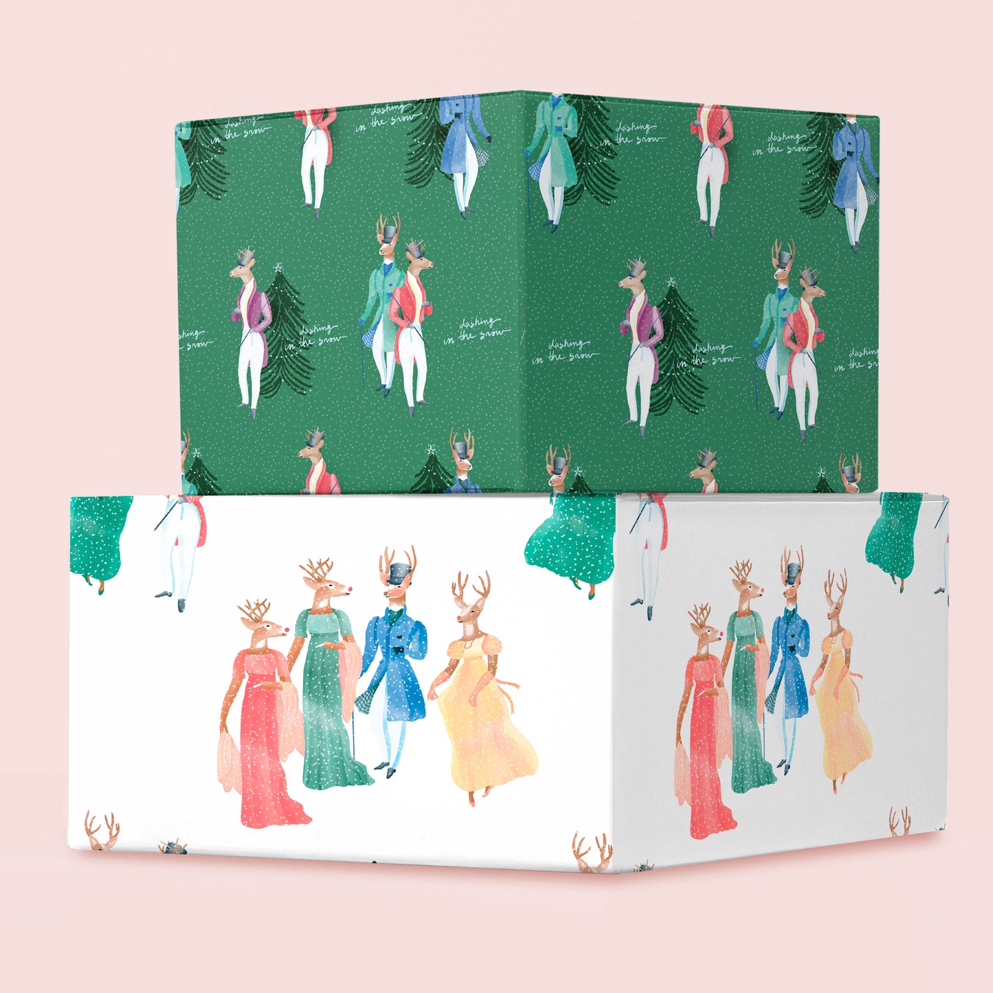 Dashing In The Snow Wrapping Sheets Green