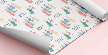Dashing In The Snow Wrapping Sheets White