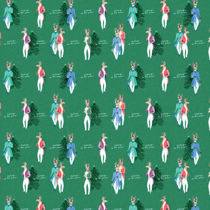 Dashing In The Snow Wrapping Sheets Green