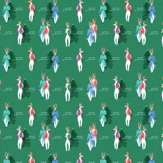 Dashing In The Snow Wrapping Sheets Green