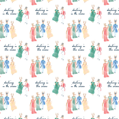 Dashing In The Snow Wrapping Sheets White
