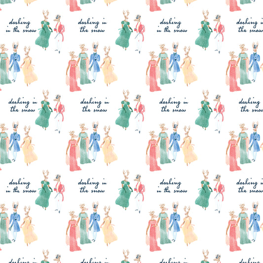 Dashing In The Snow Wrapping Sheets White
