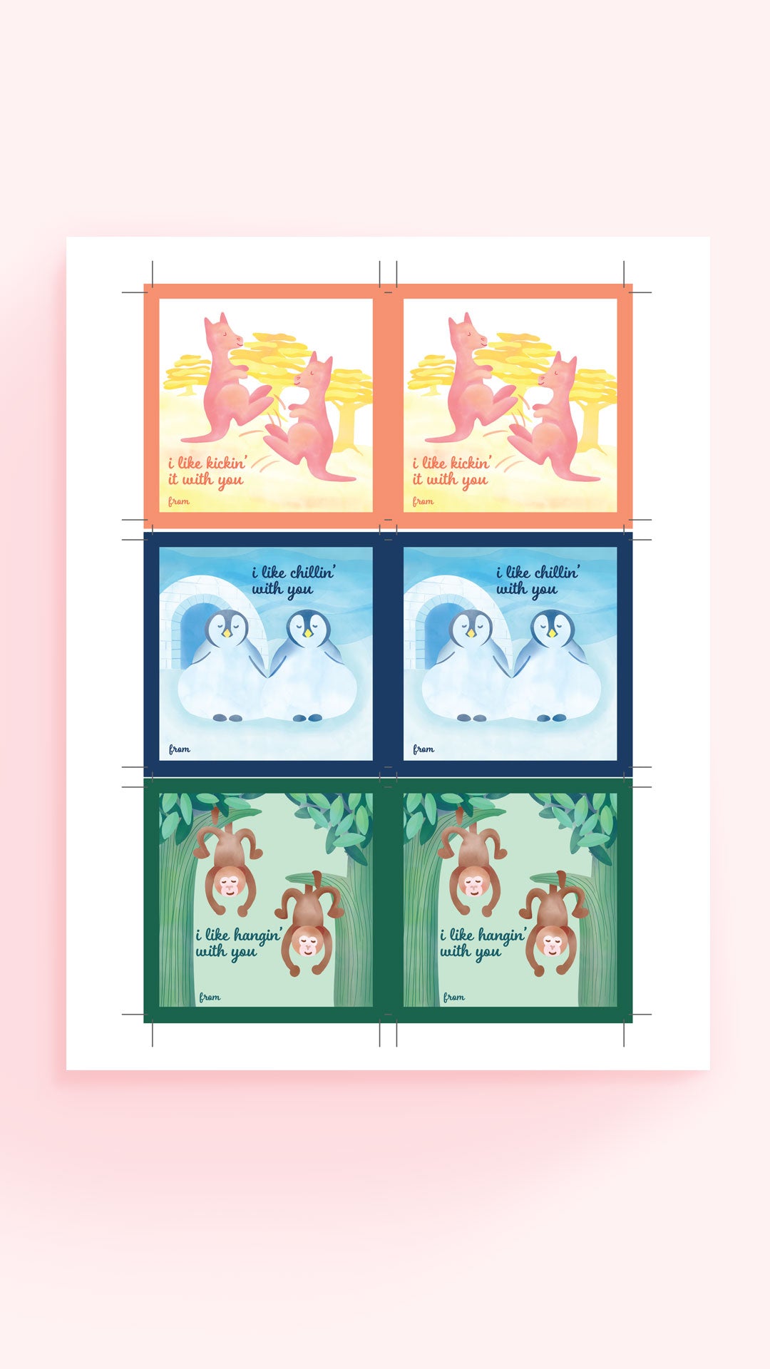 Animal Pals Valentines