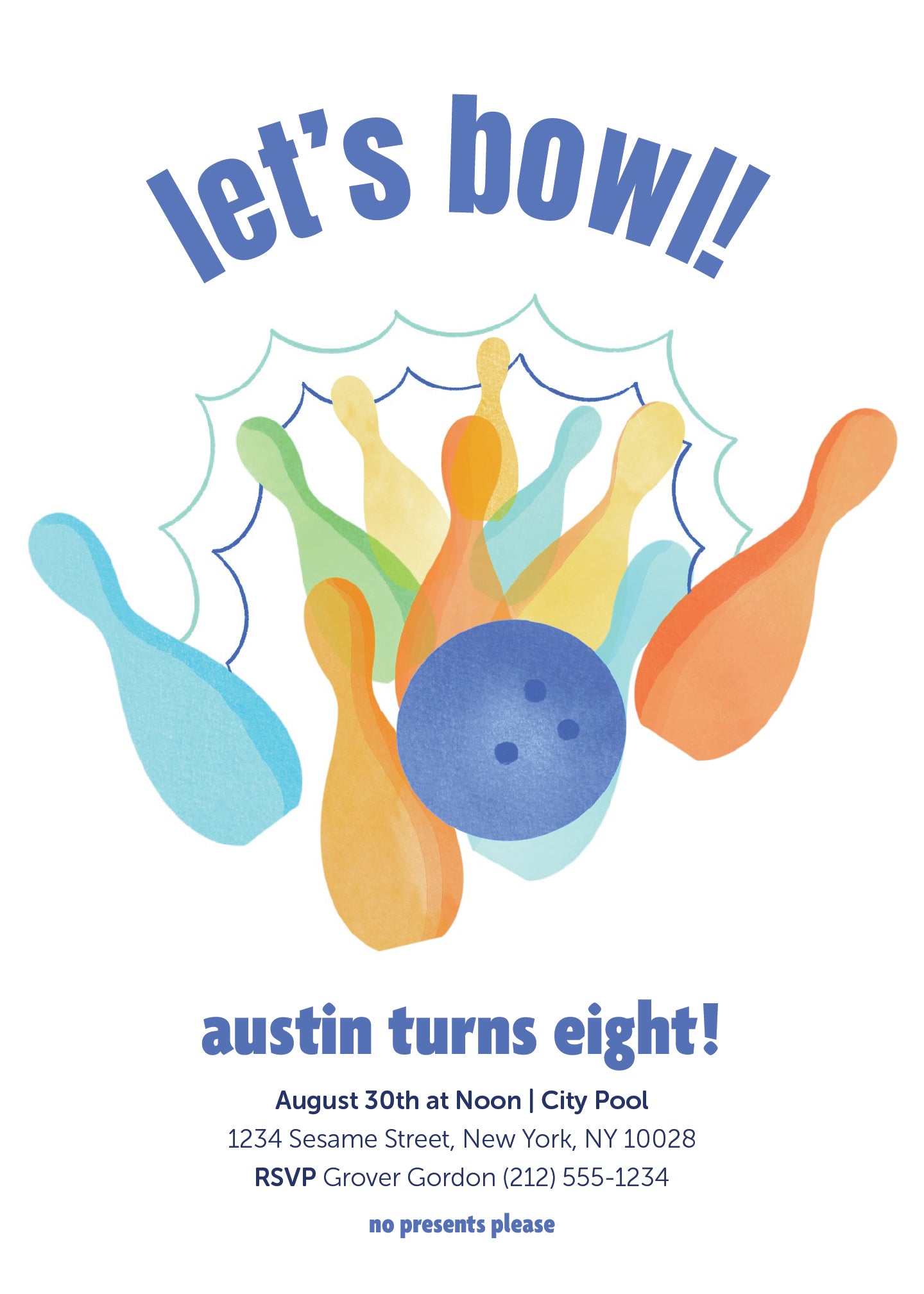 Bowling Birthday Invitation Multi