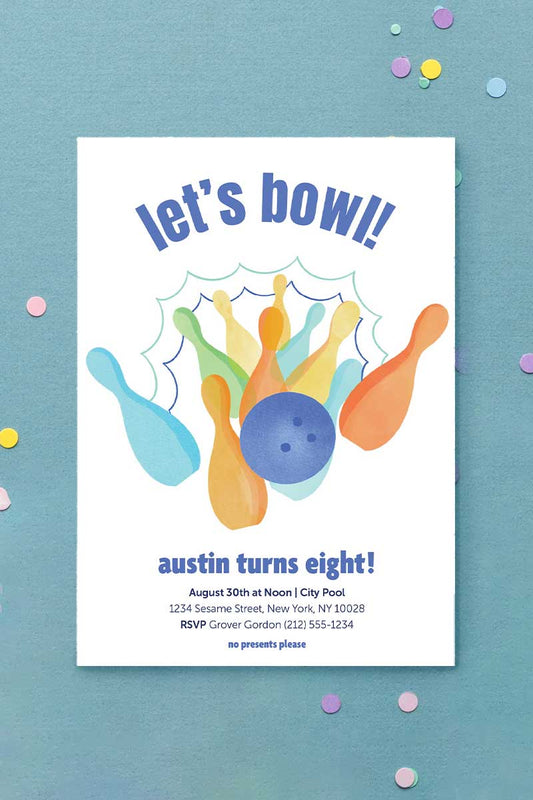 Bowling Birthday Invitation Multi