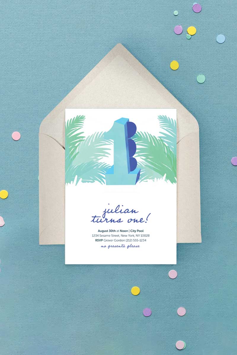 Milestone Birthday Invitation Dino