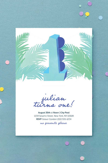 Milestone Birthday Invitation Dino