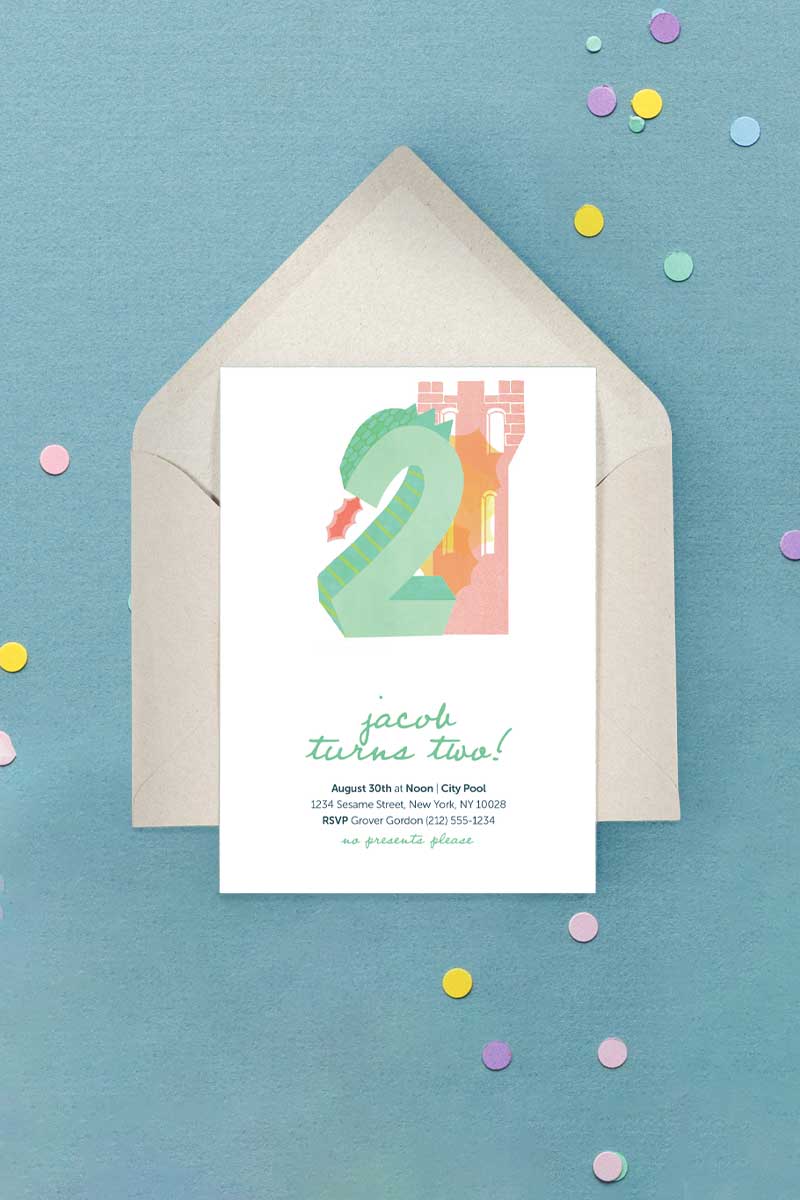Milestone Birthday Invitation Dragon