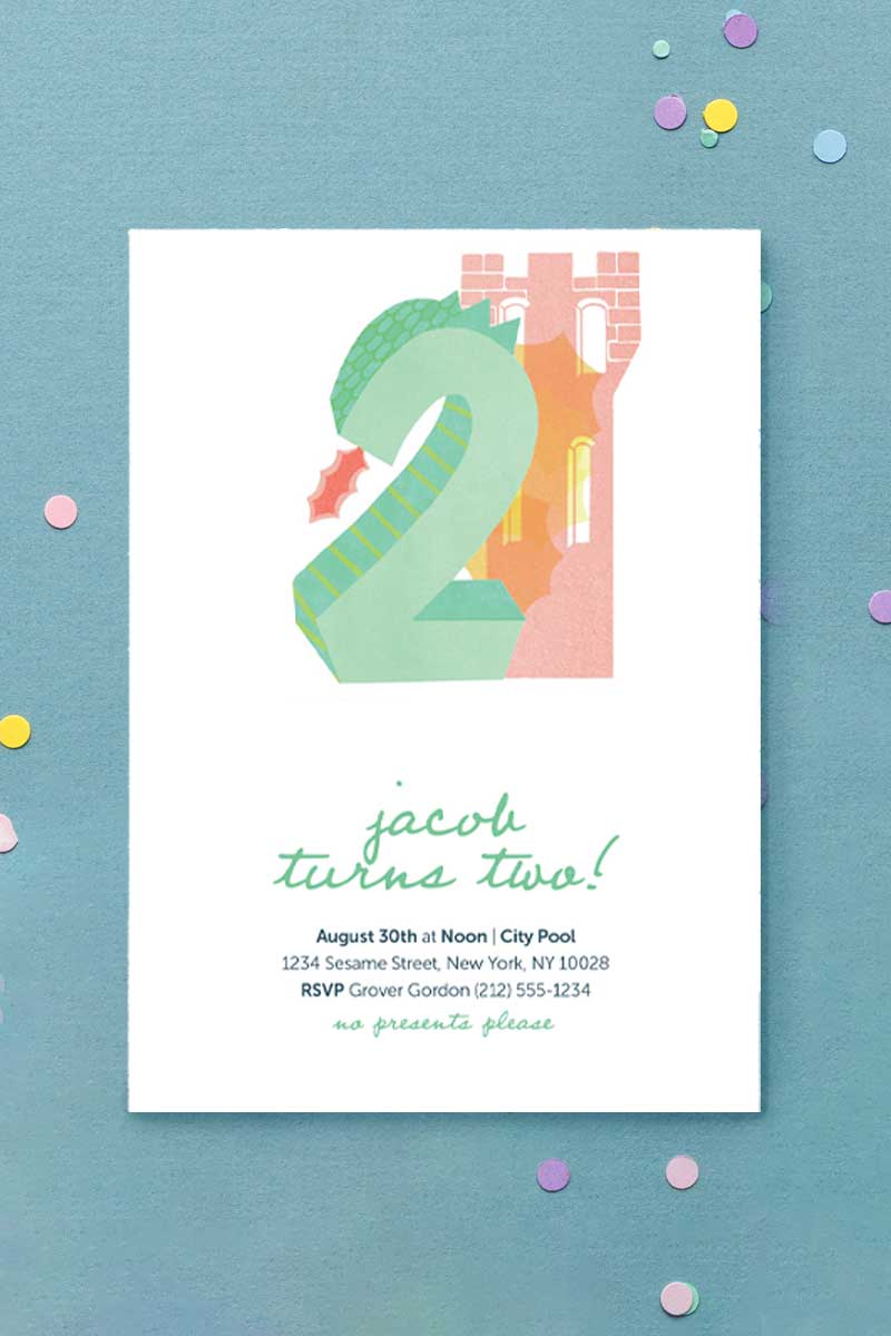Milestone Birthday Invitation Dragon
