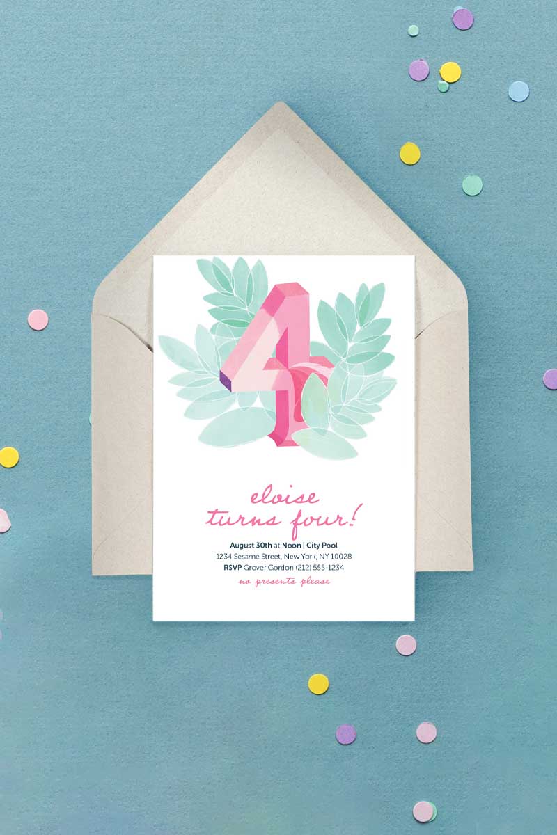 Milestone Birthday Invitation Flamingo