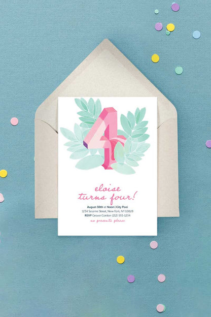 Milestone Birthday Invitation Flamingo