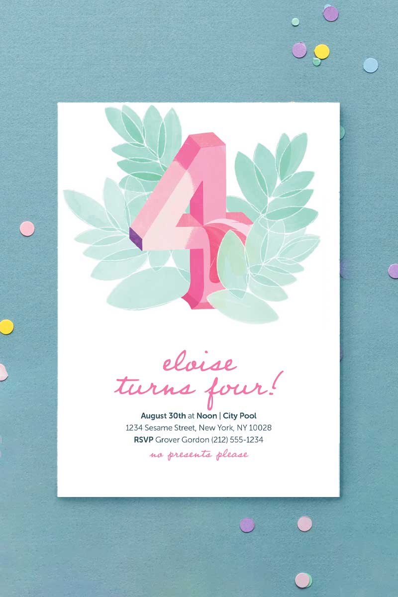 Milestone Birthday Invitation Flamingo