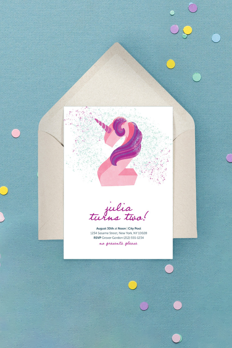 Milestone Birthday Invitation Unicorn