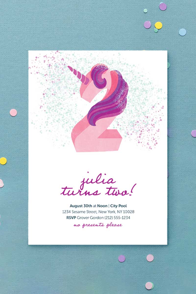 Milestone Birthday Invitation Unicorn