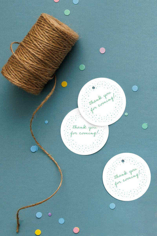 Green Dots Thank You Tags