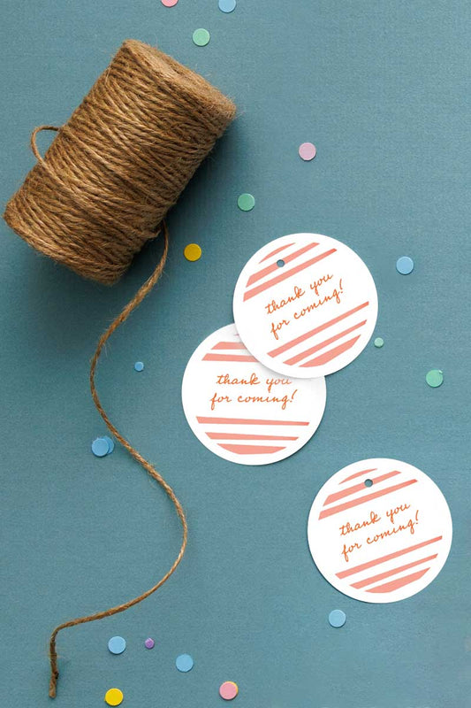 Orange Stripes Thank You Tags