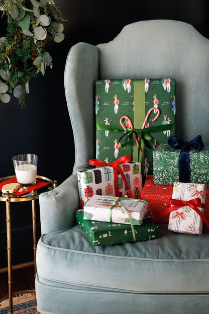 Dashing In The Snow Wrapping Sheets Green