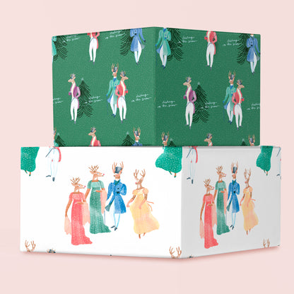 Dashing In The Snow Wrapping Sheets White